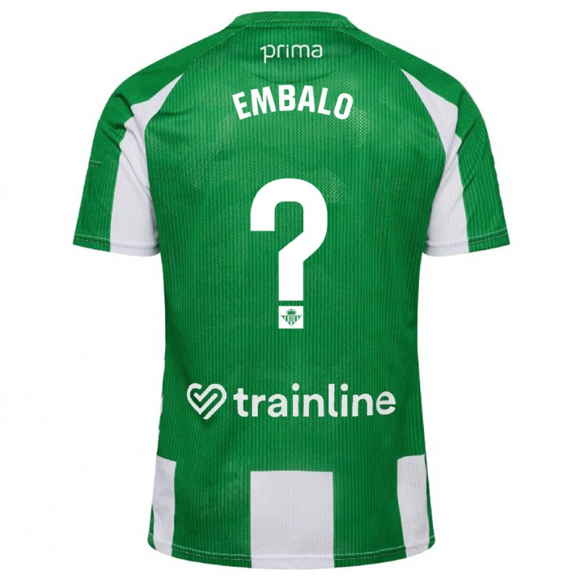 Danxen Hombre Camiseta Fabián Embalo #0 Verde Blanco 1ª Equipación 2025/26 La Camisa