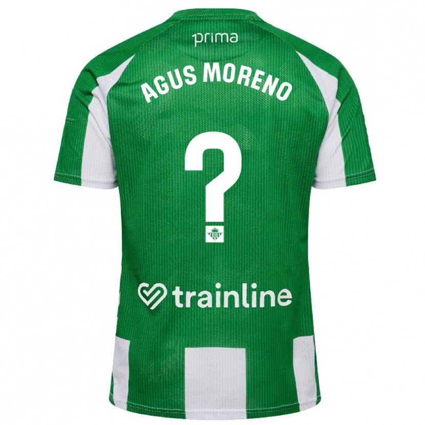 Danxen Hombre Camiseta Agus Moreno #0 Verde Blanco 1ª Equipación 2025/26 La Camisa