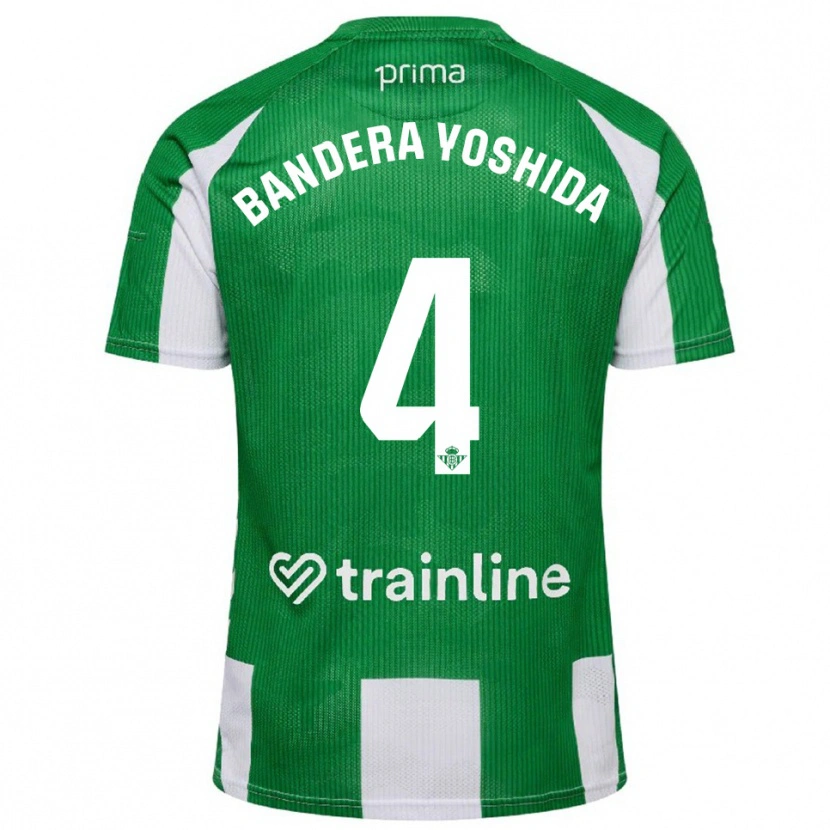 Danxen Hombre Camiseta Kenta Bandera Yoshida #4 Verde Blanco 1ª Equipación 2025/26 La Camisa