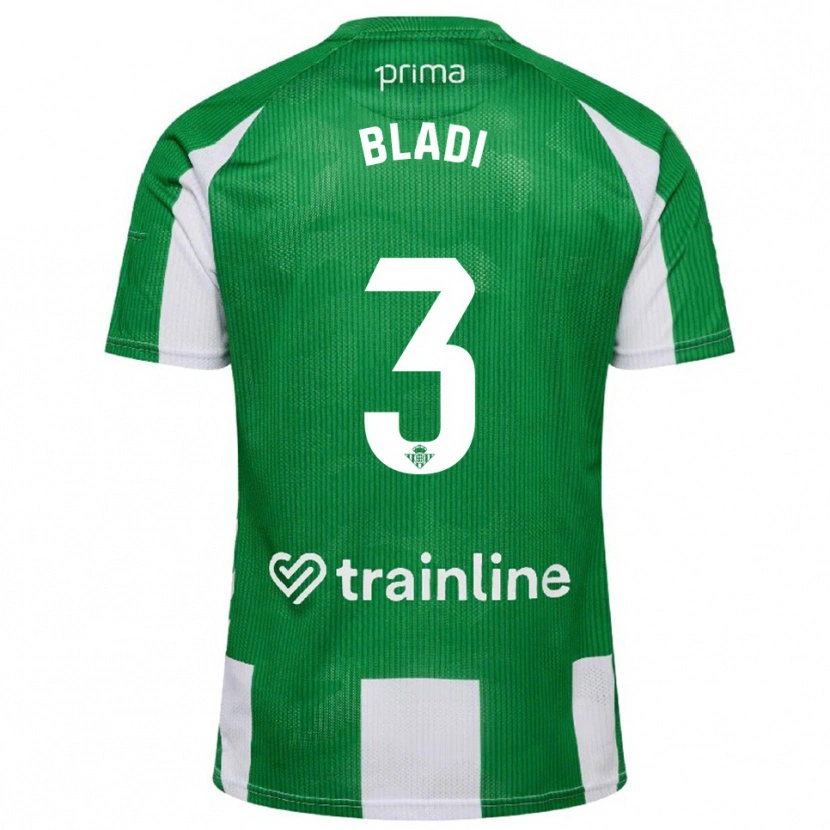 Danxen Hombre Camiseta Darling Bladi #3 Verde Blanco 1ª Equipación 2025/26 La Camisa