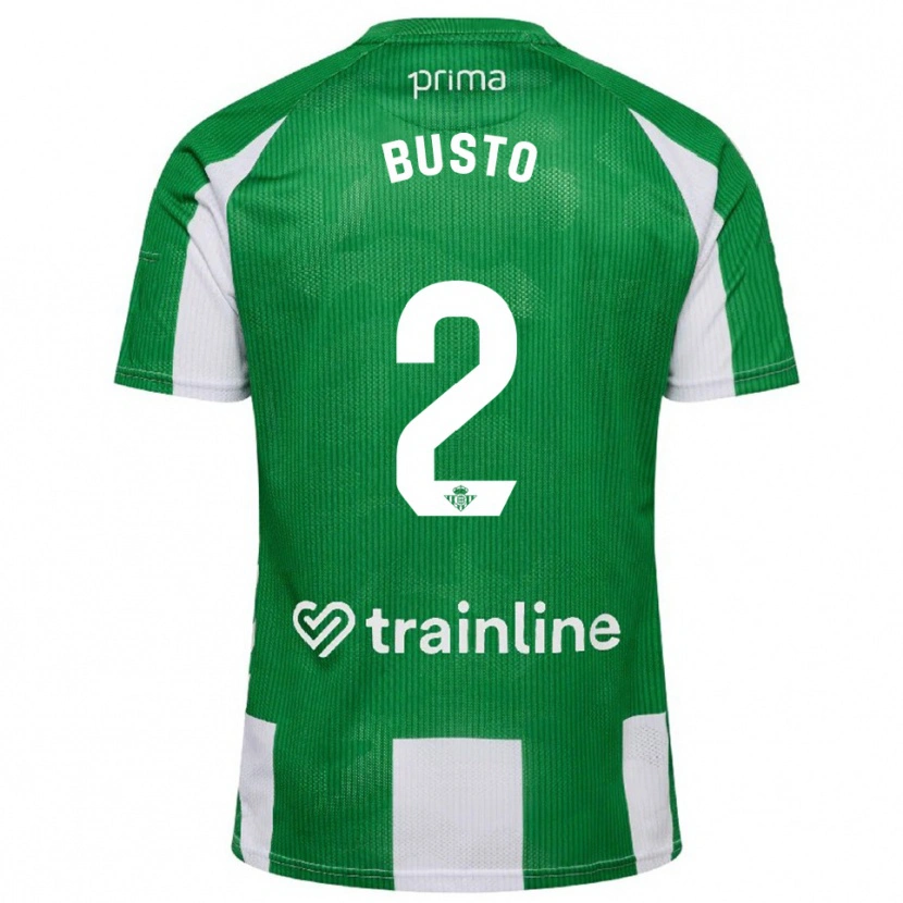 Danxen Hombre Camiseta Pablo Busto #2 Verde Blanco 1ª Equipación 2025/26 La Camisa
