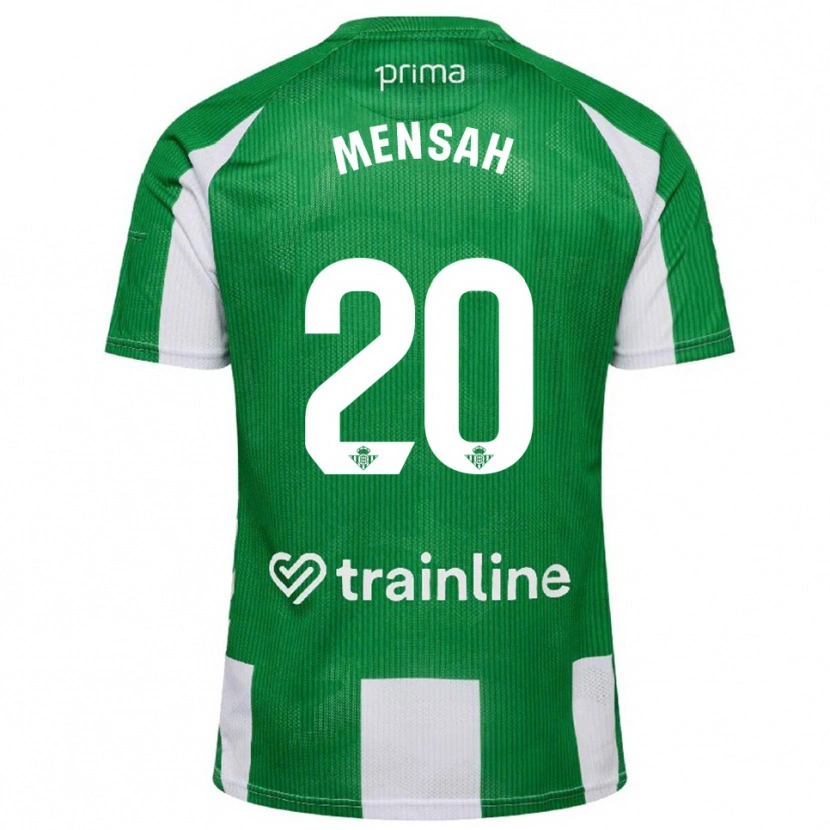 Danxen Hombre Camiseta Mawuli Mensah #20 Verde Blanco 1ª Equipación 2025/26 La Camisa
