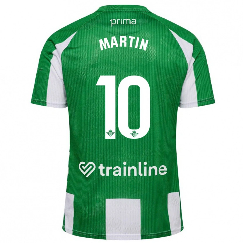 Danxen Hombre Camiseta Adrián Martín #10 Verde Blanco 1ª Equipación 2025/26 La Camisa
