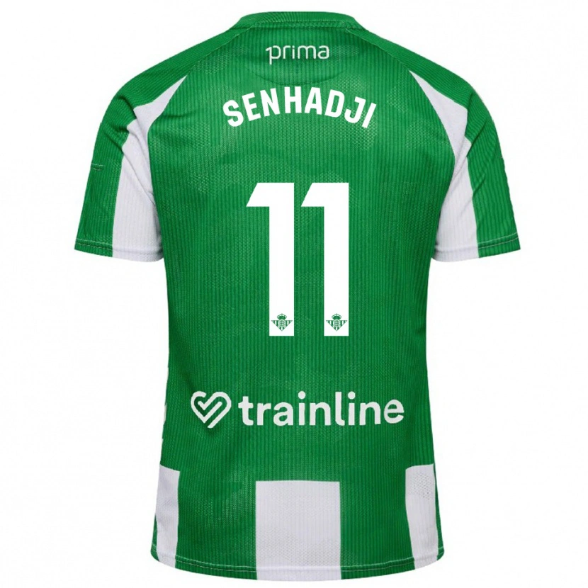 Danxen Hombre Camiseta Yanis Senhadji #11 Verde Blanco 1ª Equipación 2025/26 La Camisa