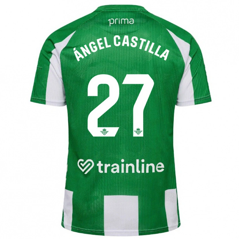 Danxen Hombre Camiseta Miguel Ángel Castilla #27 Verde Blanco 1ª Equipación 2025/26 La Camisa