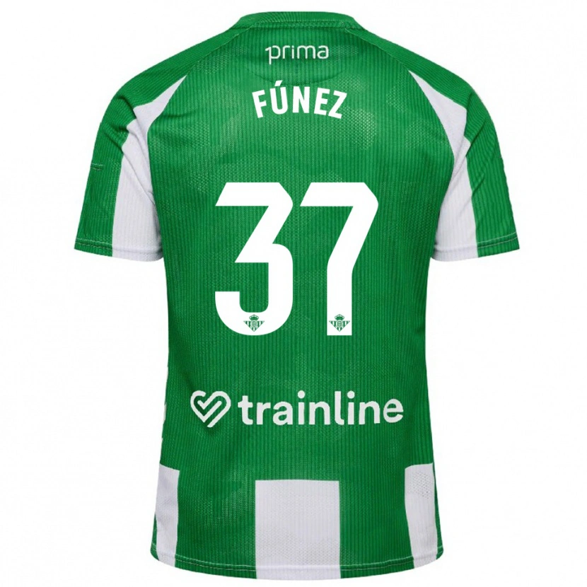 Danxen Hombre Camiseta Rica Fúnez #37 Verde Blanco 1ª Equipación 2025/26 La Camisa