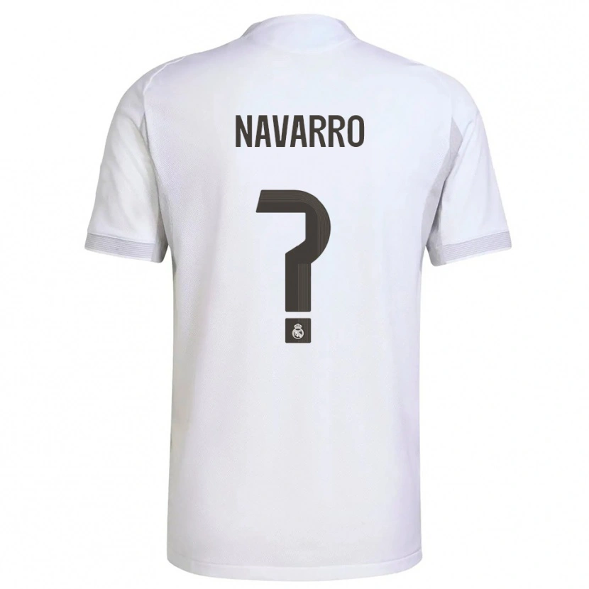 Danxen Hombre Camiseta Gonzalo Navarro #0 Blanco Amarillo 1ª Equipación 2025/26 La Camisa