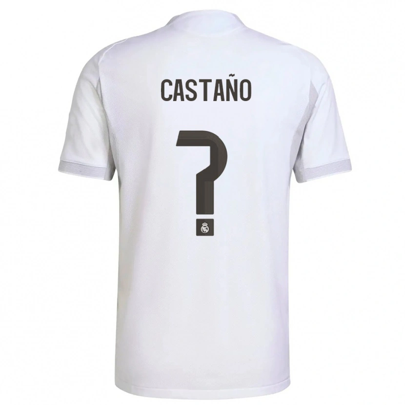 Danxen Hombre Camiseta Alejandro Castaño #0 Blanco Amarillo 1ª Equipación 2025/26 La Camisa