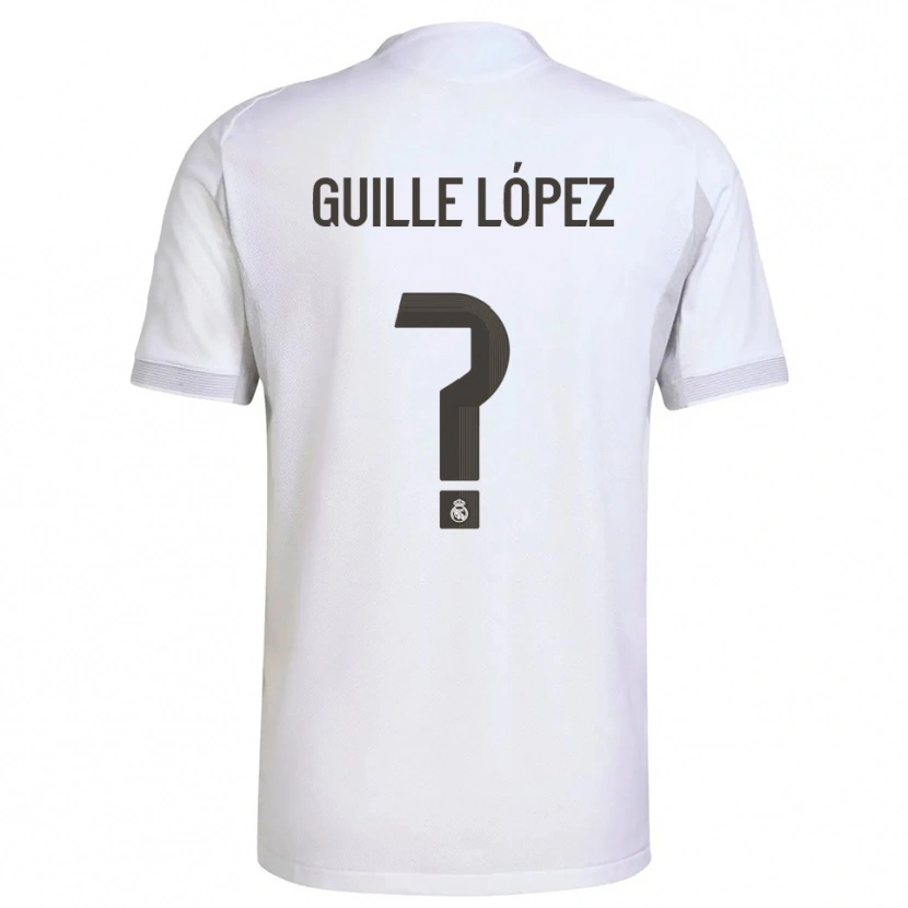 Danxen Hombre Camiseta Guille López #0 Blanco Amarillo 1ª Equipación 2025/26 La Camisa