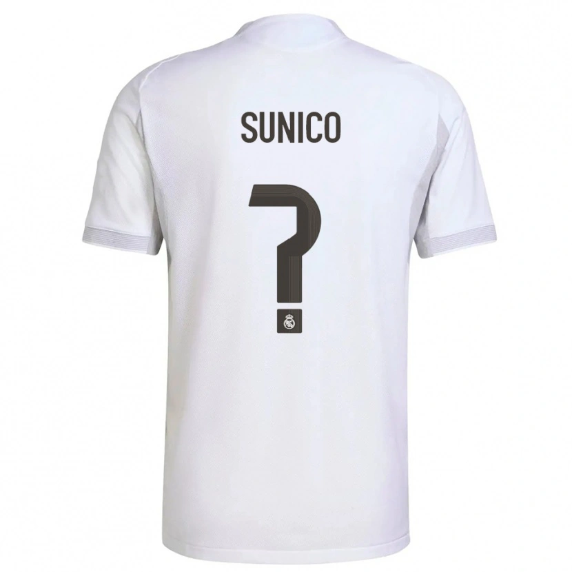 Danxen Hombre Camiseta Guillermo Sunico #0 Blanco Amarillo 1ª Equipación 2025/26 La Camisa