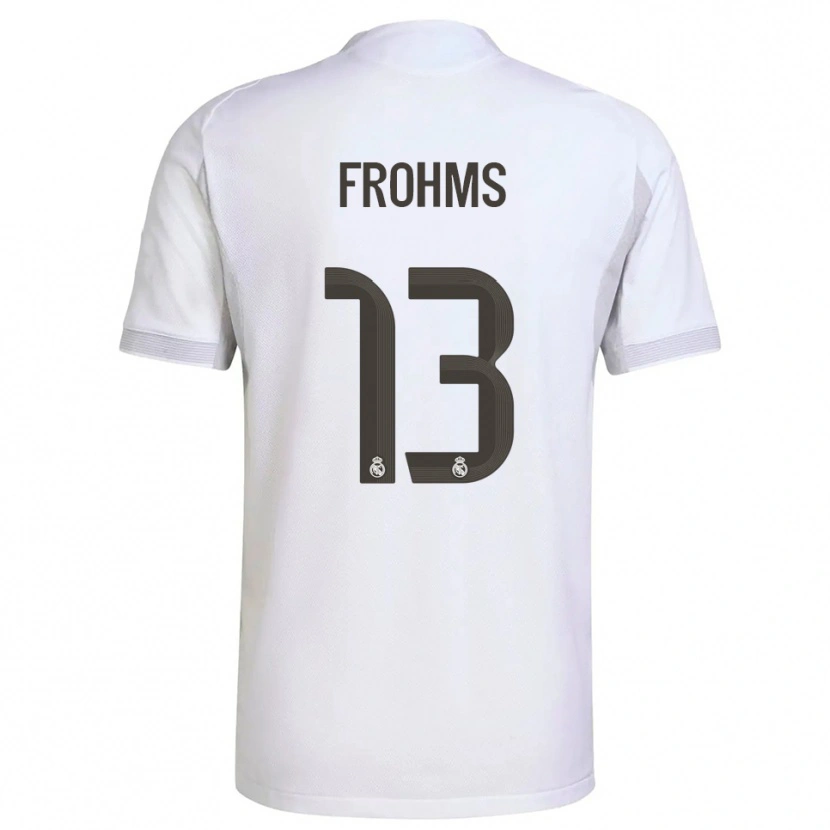 Danxen Hombre Camiseta Merle Frohms #13 Blanco Amarillo 1ª Equipación 2025/26 La Camisa