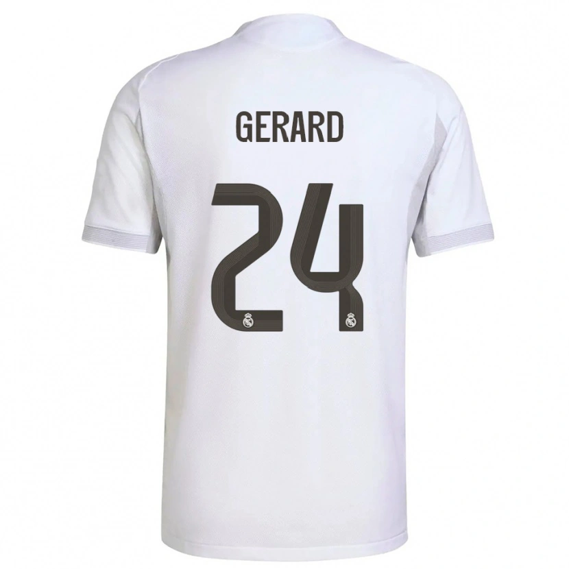 Danxen Hombre Camiseta Meline Gerard #24 Blanco Amarillo 1ª Equipación 2025/26 La Camisa