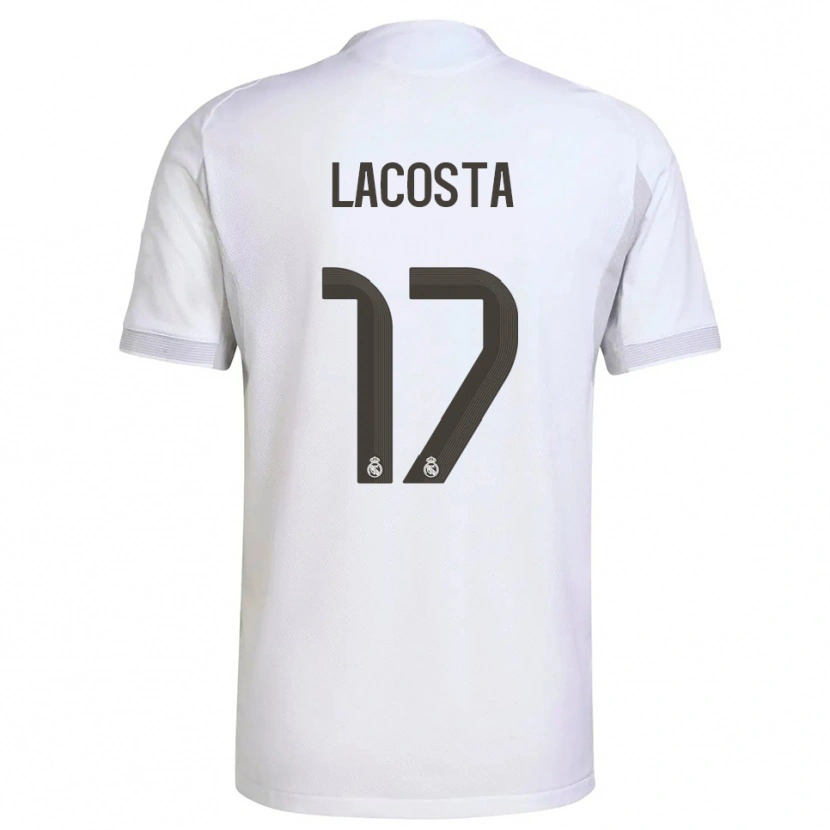 Danxen Hombre Camiseta Diego Lacosta #17 Blanco Amarillo 1ª Equipación 2025/26 La Camisa