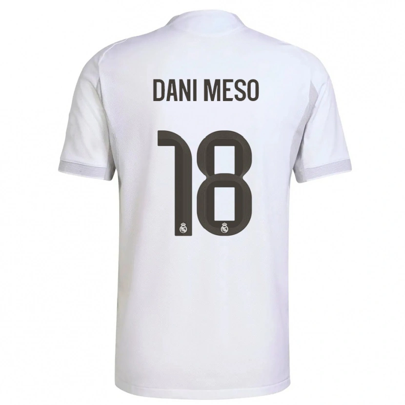 Danxen Hombre Camiseta Dani Meso #18 Blanco Amarillo 1ª Equipación 2025/26 La Camisa