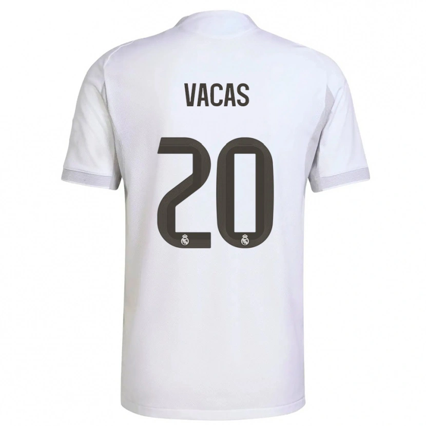 Danxen Hombre Camiseta Juan Vacas #20 Blanco Amarillo 1ª Equipación 2025/26 La Camisa