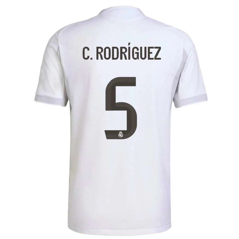 Danxen Hombre Camiseta Carlos Rodríguez #5 Blanco Amarillo 1ª Equipación 2025/26 La Camisa