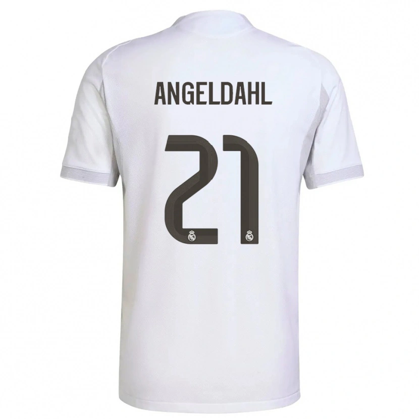 Danxen Hombre Camiseta Filippa Angeldahl #21 Blanco Amarillo 1ª Equipación 2025/26 La Camisa