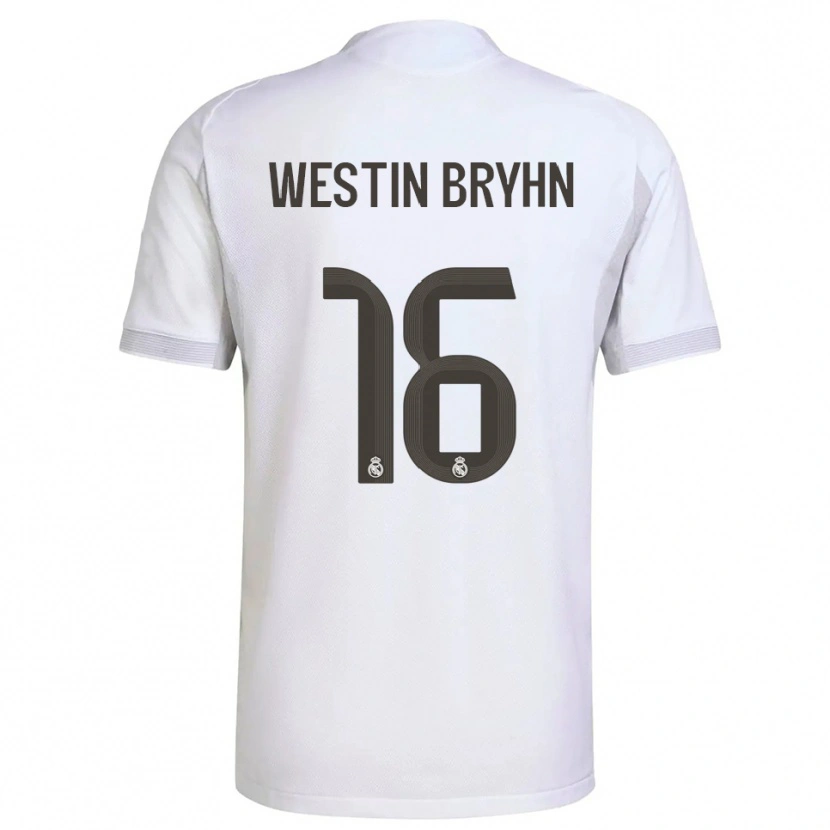 Danxen Hombre Camiseta Leon Westin Bryhn #16 Blanco Amarillo 1ª Equipación 2025/26 La Camisa