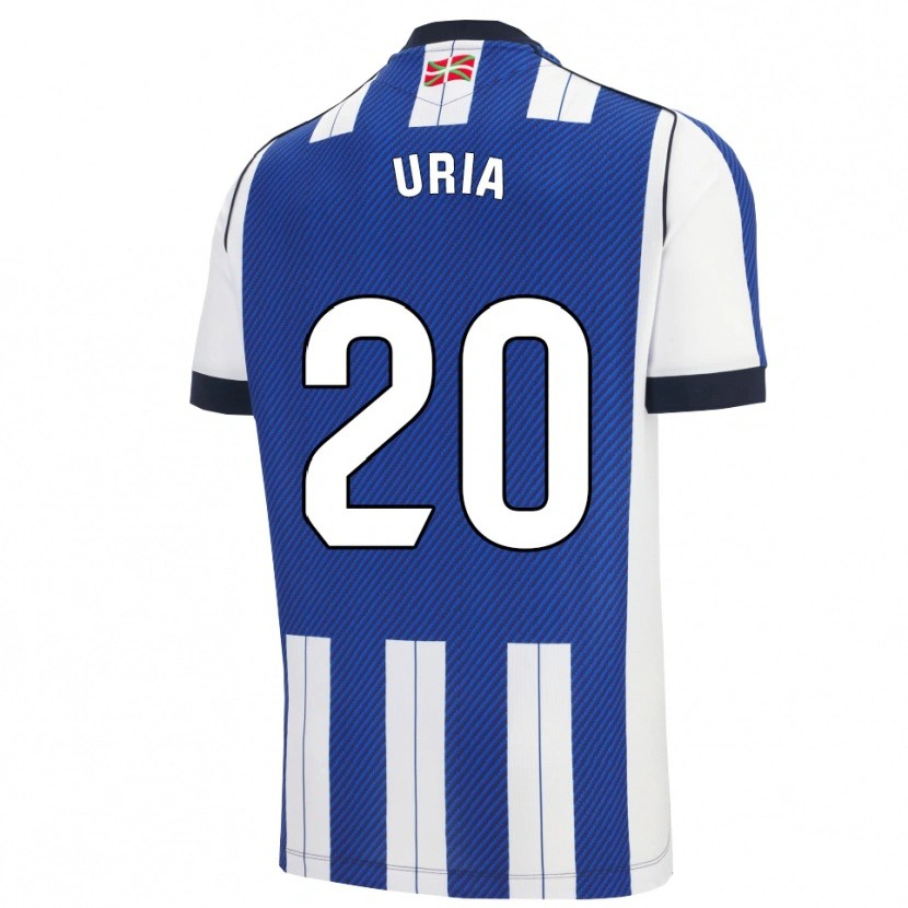 Danxen Hombre Camiseta Mirari Uria #20 Azul Blanco 1ª Equipación 2025/26 La Camisa