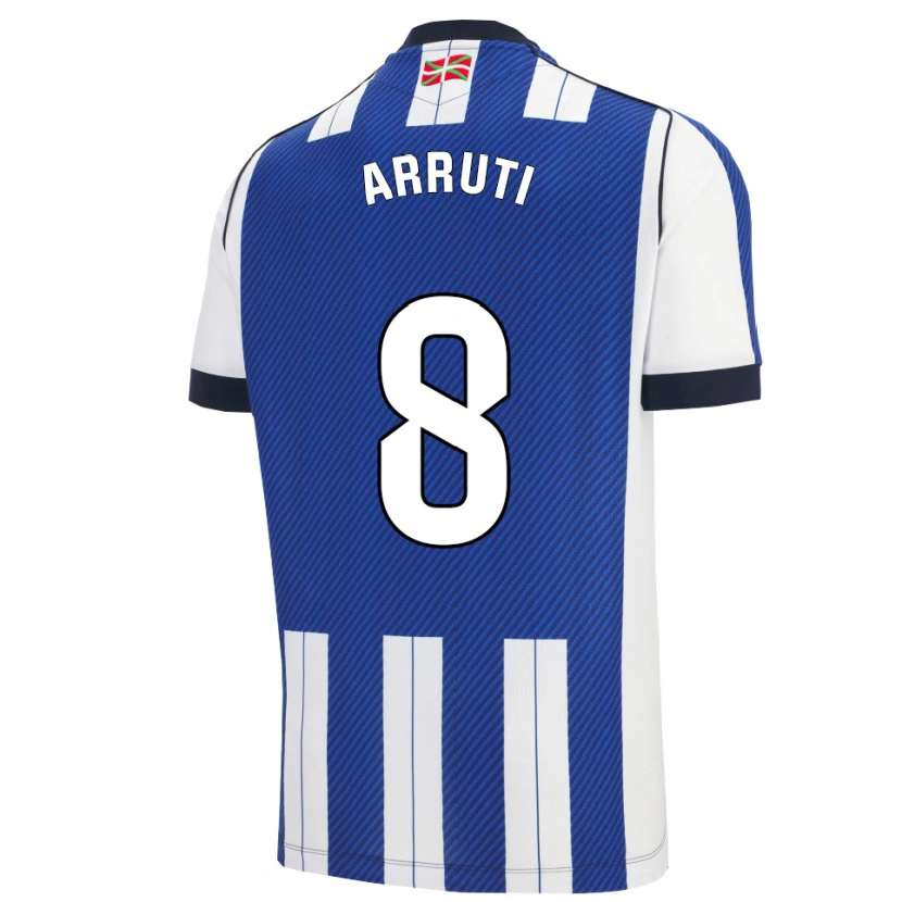 Danxen Hombre Camiseta Martín Arruti #8 Azul Blanco 1ª Equipación 2025/26 La Camisa