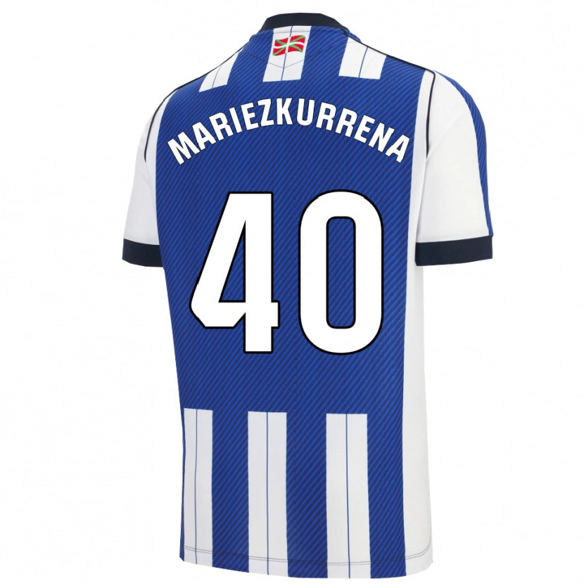 Danxen Hombre Camiseta Arkaitz Mariezkurrena #40 Azul Blanco 1ª Equipación 2025/26 La Camisa