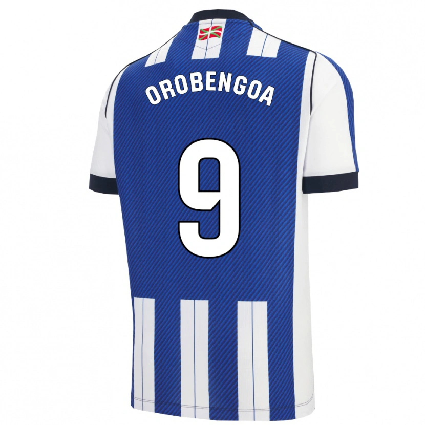 Danxen Hombre Camiseta Ekain Orobengoa #9 Azul Blanco 1ª Equipación 2025/26 La Camisa