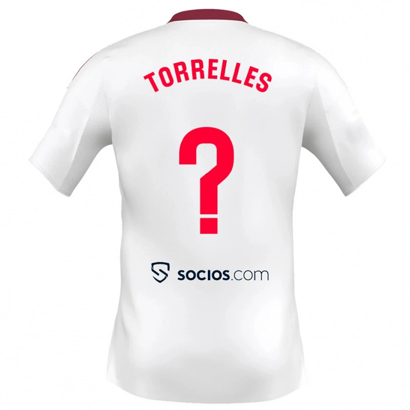 Danxen Hombre Camiseta Genís Torrelles #0 Blanco Rojo 1ª Equipación 2025/26 La Camisa