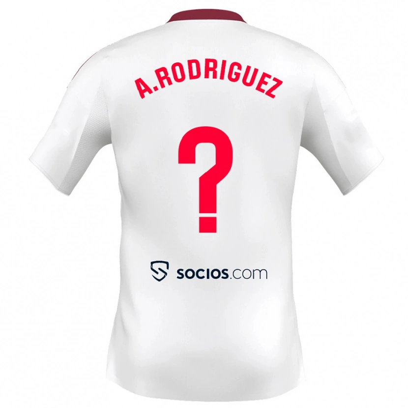 Danxen Hombre Camiseta Ángel Rodríguez #0 Blanco Rojo 1ª Equipación 2025/26 La Camisa