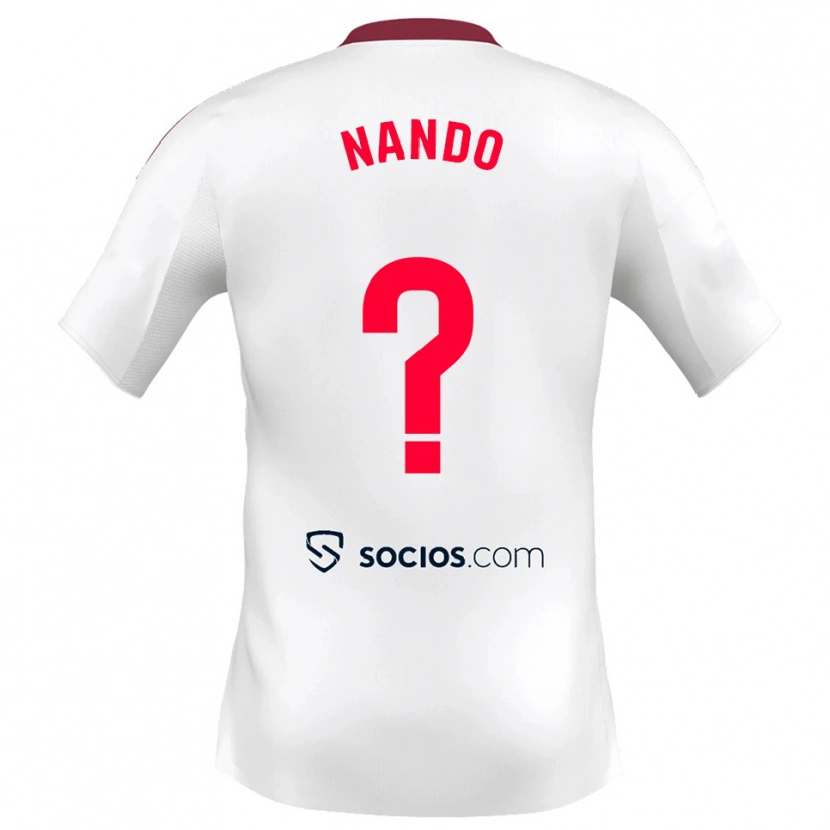 Danxen Hombre Camiseta Nando Sánchez #0 Blanco Rojo 1ª Equipación 2025/26 La Camisa