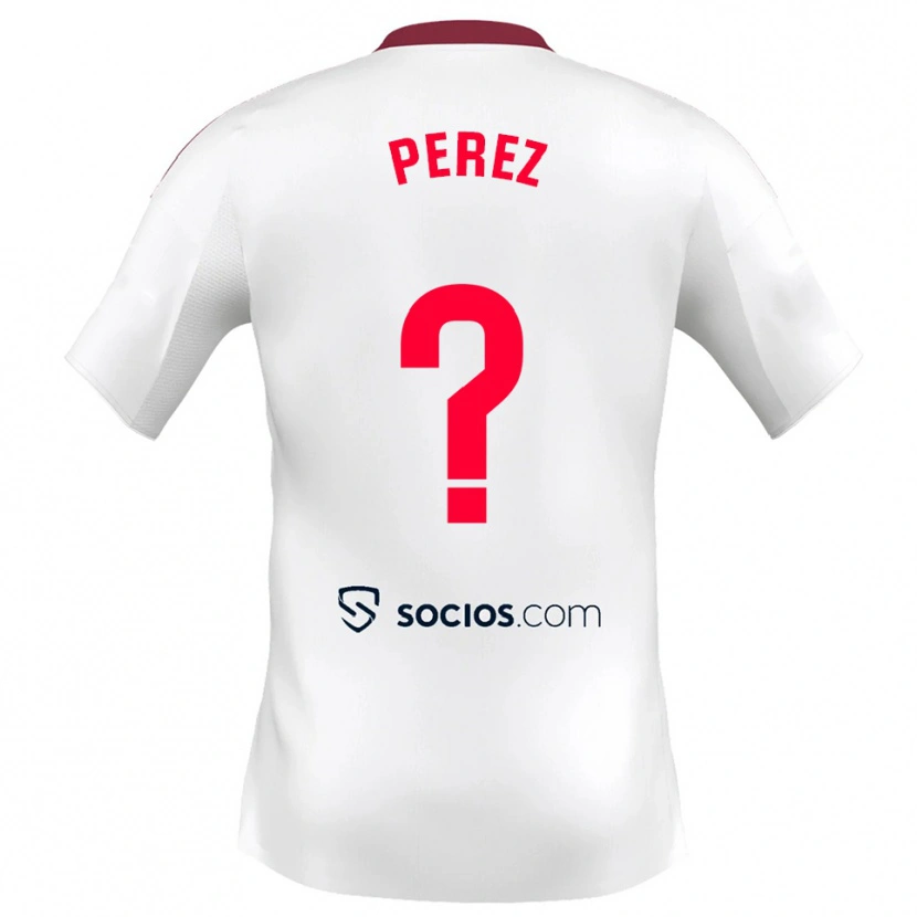 Danxen Hombre Camiseta Adrián Pérez #0 Blanco Rojo 1ª Equipación 2025/26 La Camisa