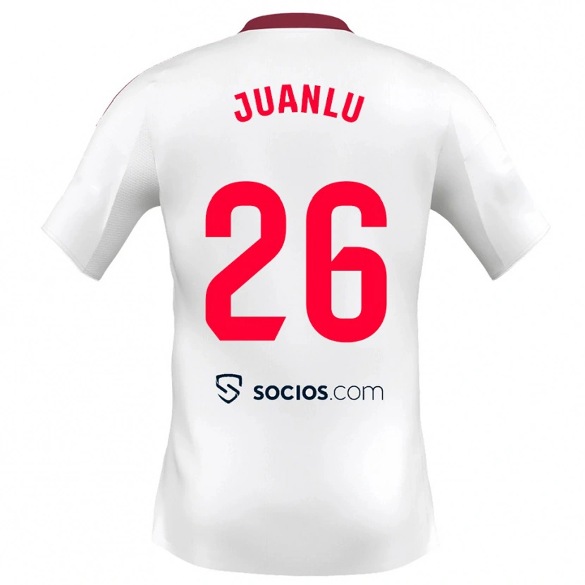 Danxen Hombre Camiseta Juanlu Sánchez #26 Blanco Rojo 1ª Equipación 2025/26 La Camisa