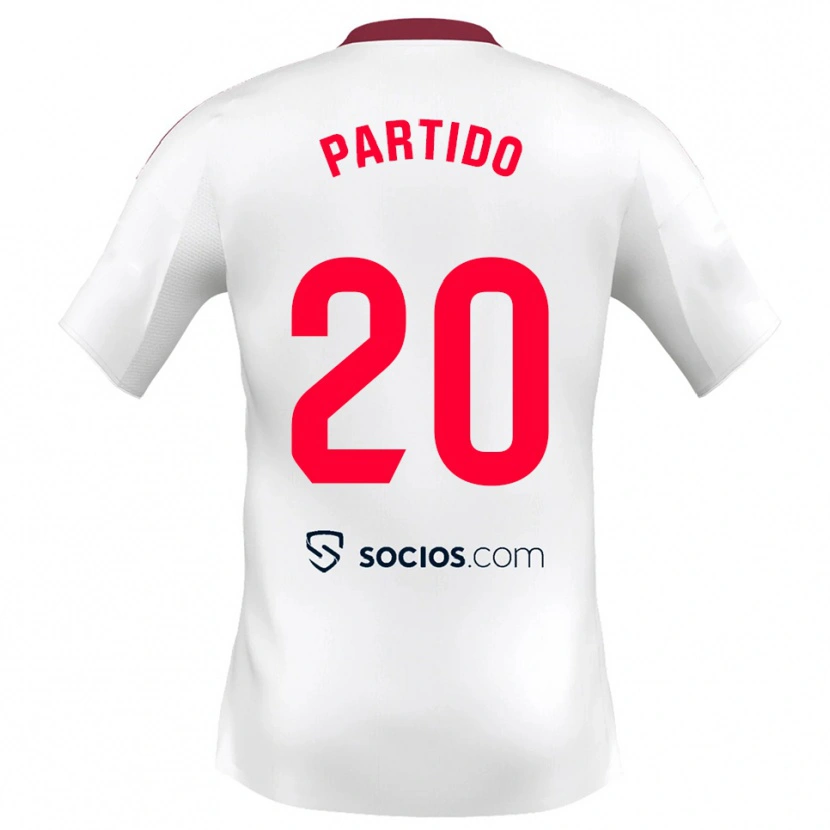 Danxen Hombre Camiseta Paula Partido #20 Blanco Rojo 1ª Equipación 2025/26 La Camisa