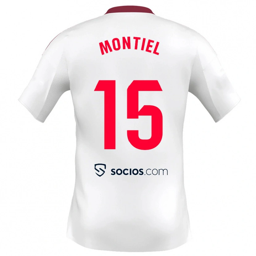 Danxen Hombre Camiseta Gonzalo Montiel #15 Blanco Rojo 1ª Equipación 2025/26 La Camisa