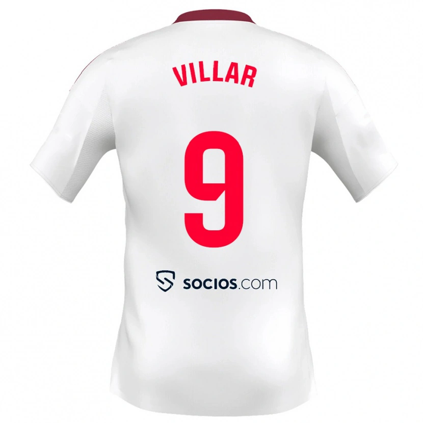 Danxen Hombre Camiseta Iker Villar #9 Blanco Rojo 1ª Equipación 2025/26 La Camisa