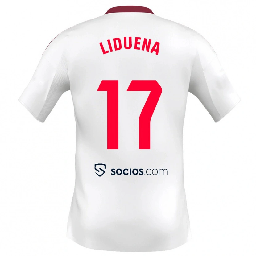 Danxen Hombre Camiseta Daniel Lidueña #17 Blanco Rojo 1ª Equipación 2025/26 La Camisa