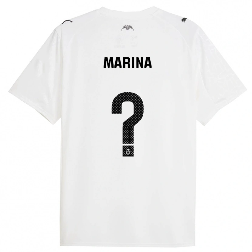 Danxen Hombre Camiseta Marina Llacer Muñoz #0 Blanco Negro 1ª Equipación 2025/26 La Camisa