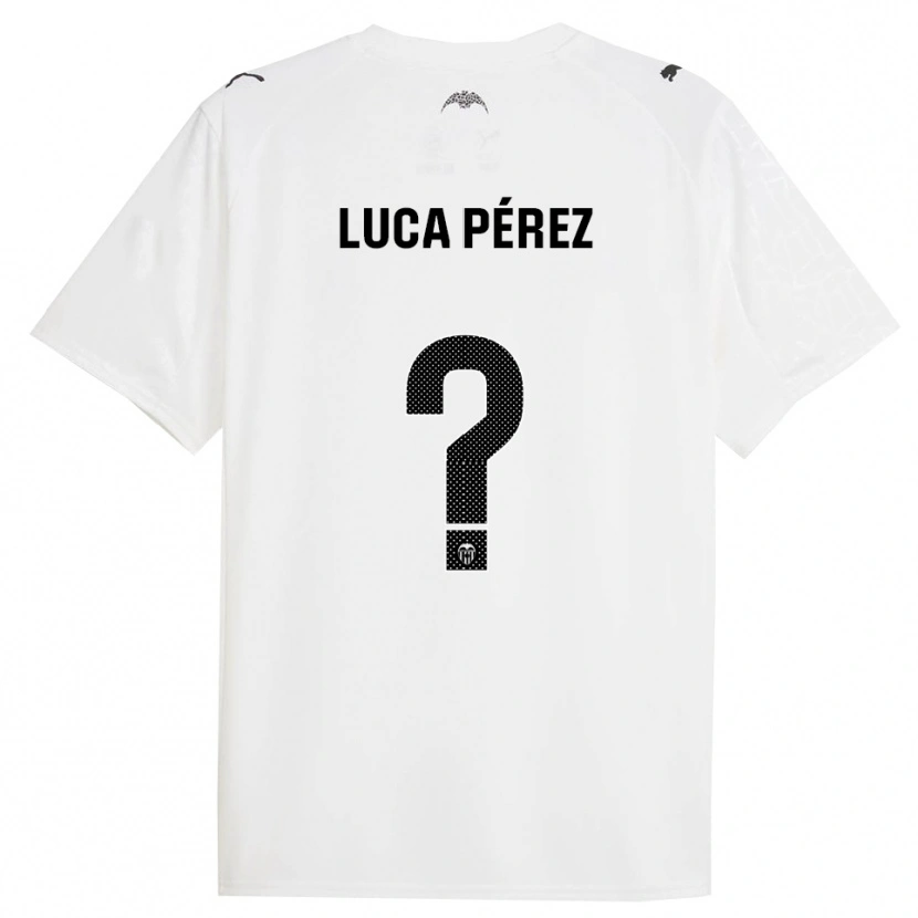 Danxen Hombre Camiseta Simón Luca Pérez #0 Blanco Negro 1ª Equipación 2025/26 La Camisa