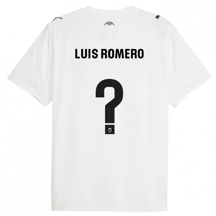Danxen Hombre Camiseta Luis Romero #0 Blanco Negro 1ª Equipación 2025/26 La Camisa