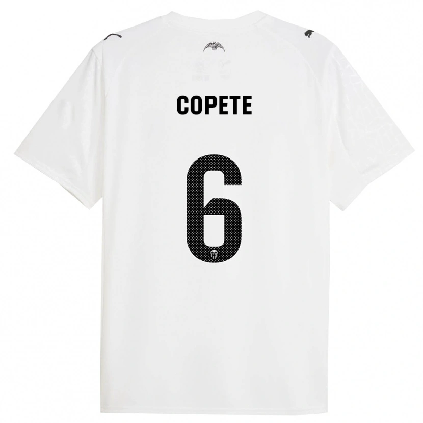 Danxen Hombre Camiseta José Copete #6 Blanco Negro 1ª Equipación 2025/26 La Camisa
