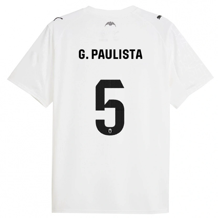 Danxen Hombre Camiseta Gabriel Paulista #5 Blanco Negro 1ª Equipación 2025/26 La Camisa