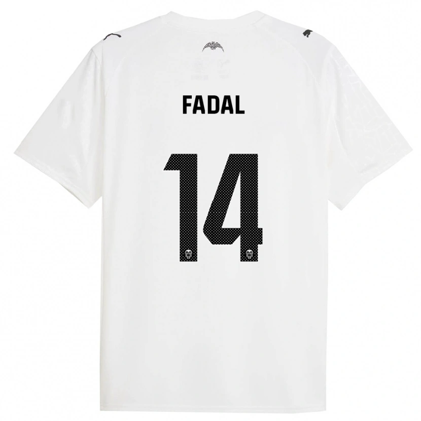 Danxen Hombre Camiseta Ali Fadal #14 Blanco Negro 1ª Equipación 2025/26 La Camisa