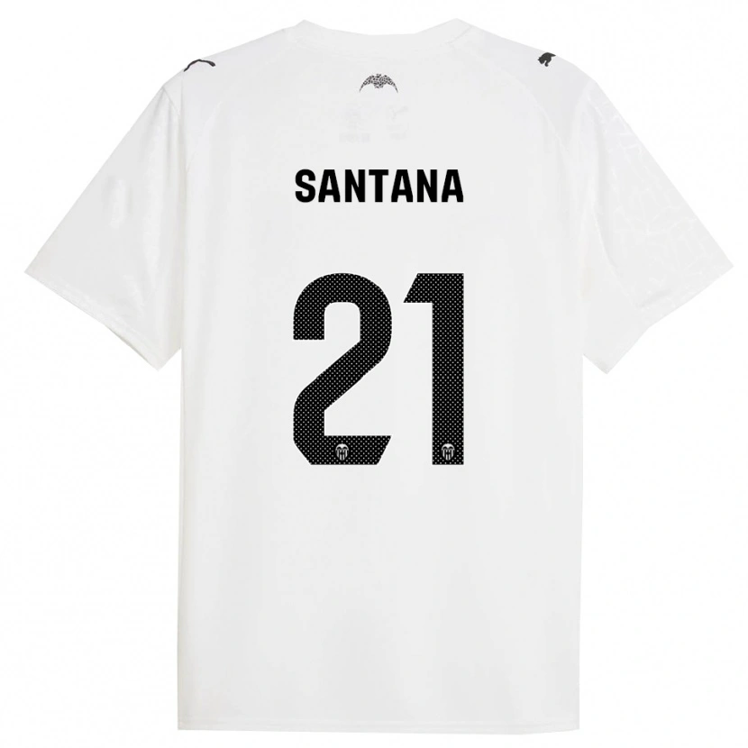 Danxen Hombre Camiseta Ismael Santana #21 Blanco Negro 1ª Equipación 2025/26 La Camisa