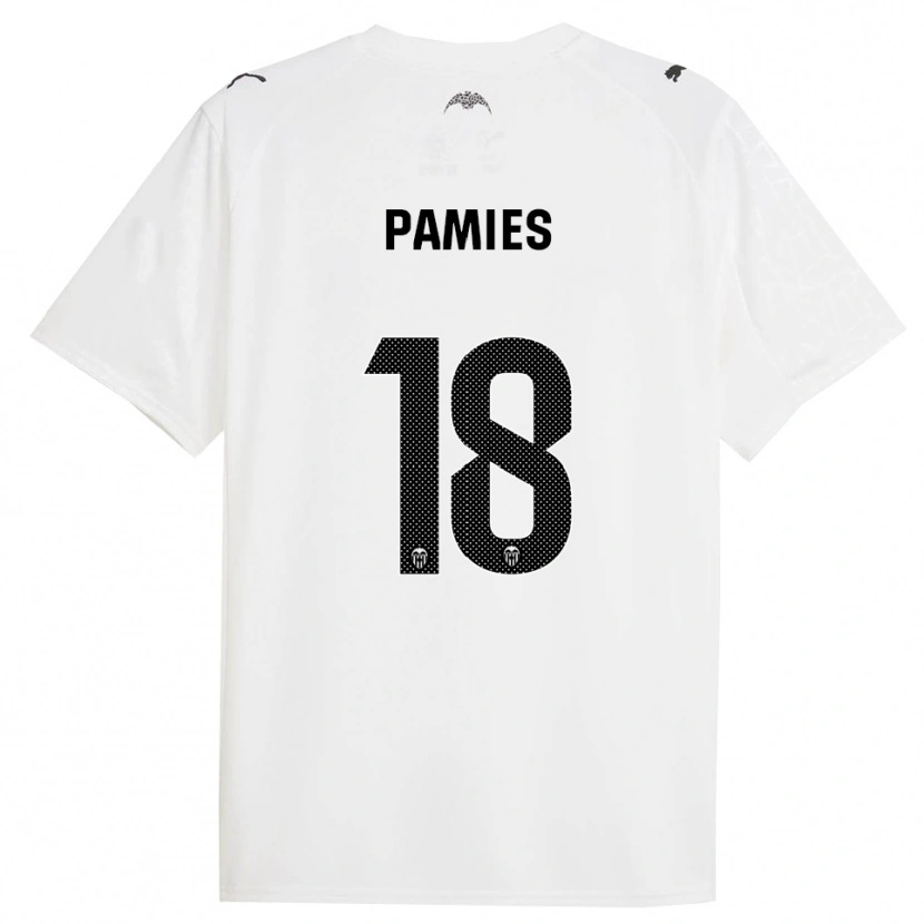 Danxen Hombre Camiseta Javi Pamies #18 Blanco Negro 1ª Equipación 2025/26 La Camisa