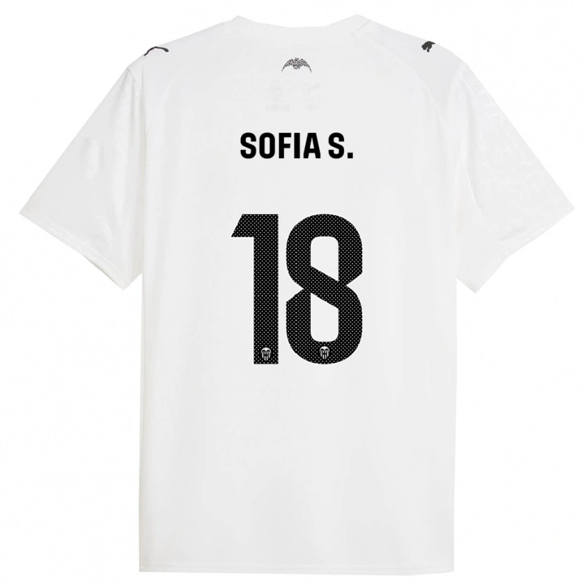 Danxen Hombre Camiseta Sofia Silva #18 Blanco Negro 1ª Equipación 2025/26 La Camisa