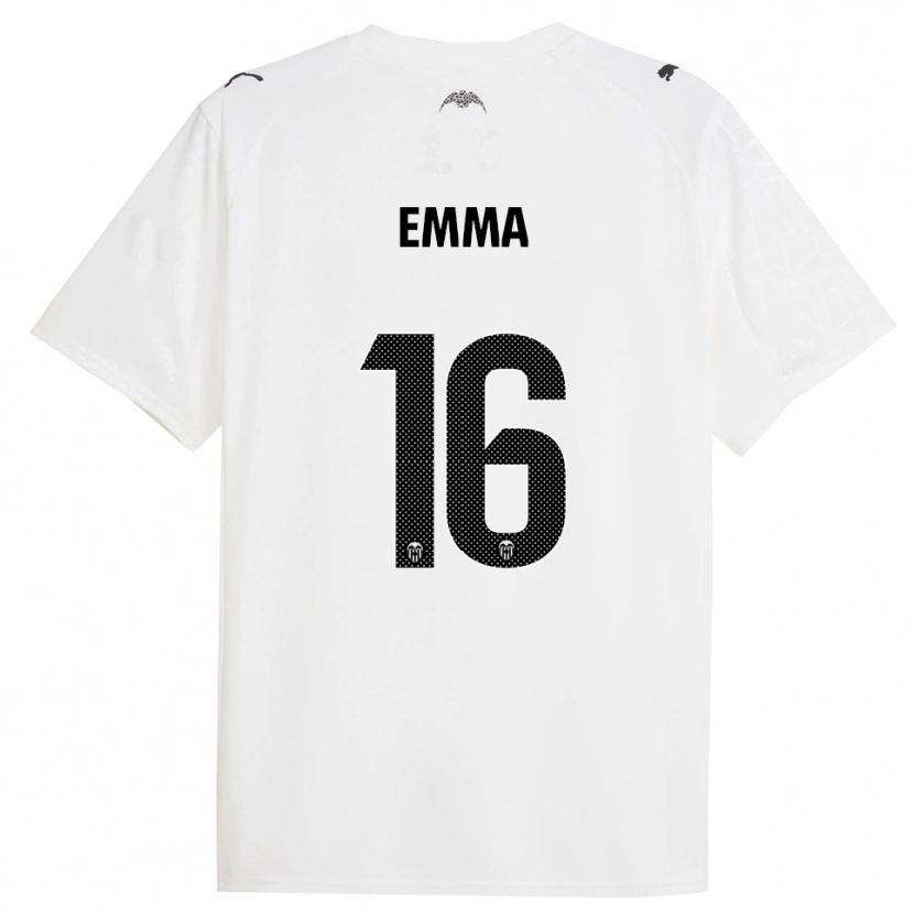 Danxen Hombre Camiseta Emma Martín Queralt #16 Blanco Negro 1ª Equipación 2025/26 La Camisa