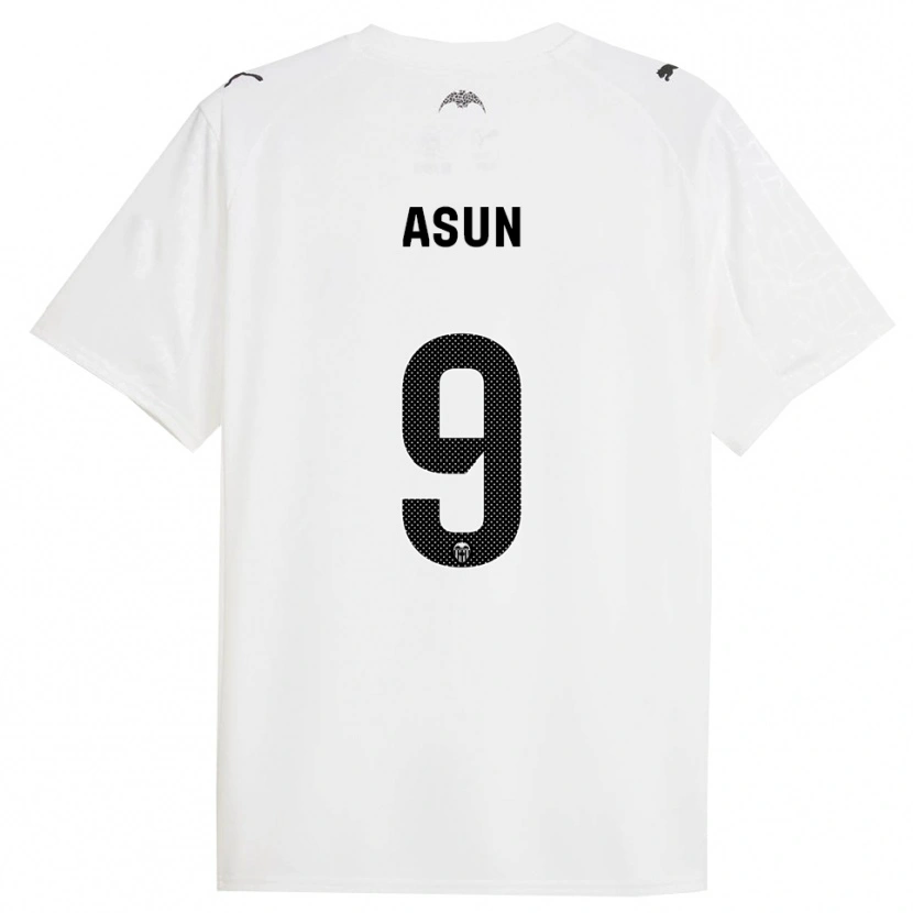Danxen Hombre Camiseta Asun #9 Blanco Negro 1ª Equipación 2025/26 La Camisa