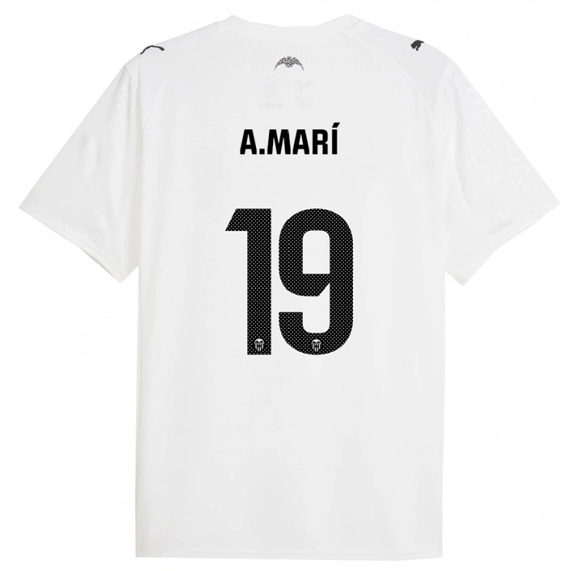 Danxen Hombre Camiseta Alberto Marí #19 Blanco Negro 1ª Equipación 2025/26 La Camisa