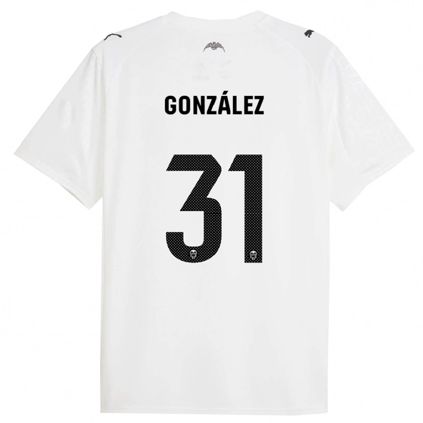 Danxen Hombre Camiseta Mario González #31 Blanco Negro 1ª Equipación 2025/26 La Camisa