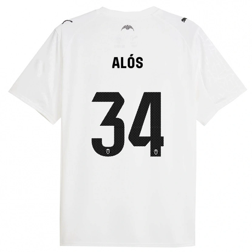 Danxen Hombre Camiseta Carlos Alós #34 Blanco Negro 1ª Equipación 2025/26 La Camisa