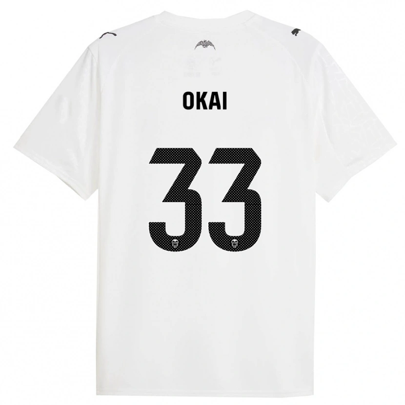 Danxen Hombre Camiseta Leslie Okai #33 Blanco Negro 1ª Equipación 2025/26 La Camisa